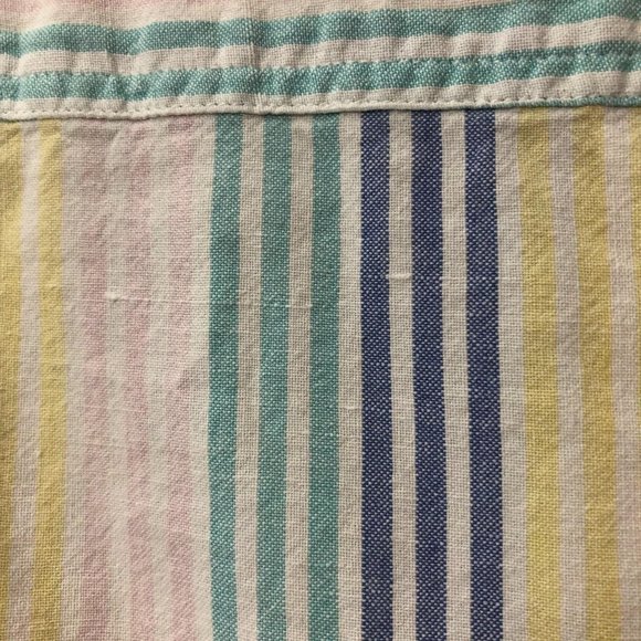 Vintage steeplechase pastel striped short sleeve top 80s mom shirt size large - Picture 5 of 9